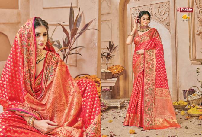 Sangam Aarushi Silk Banarasi Heavy Festive Wear Designer Saree Collection